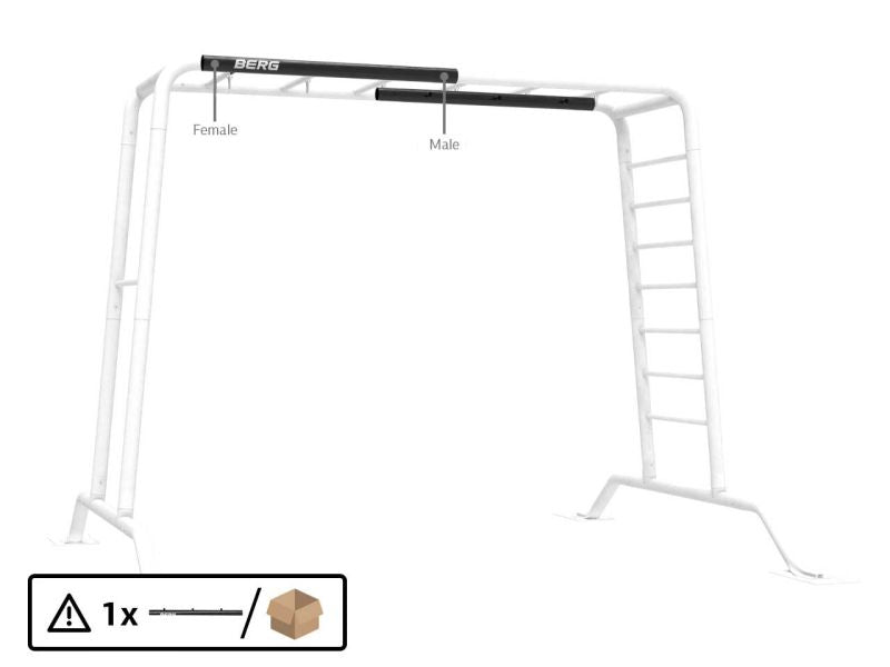 BERG Rahmenrohr für PlayBase Large, oben, 1 x Muffe / 1 x Stutzen