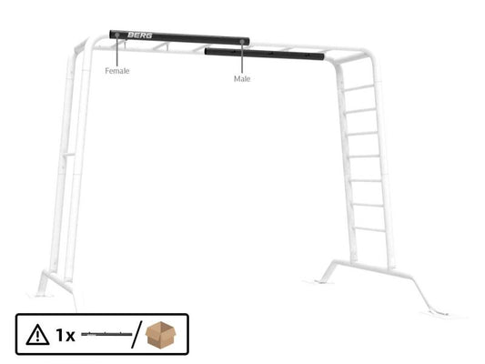 BERG Rahmenrohr für PlayBase Large, oben, 1 x Muffe / 1 x Stutzen