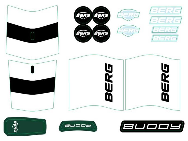 BERG Aufkleber-Set für Buddy Retro Green 2.0