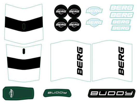 BERG Aufkleber-Set für Buddy Retro Green 2.0