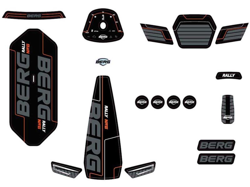 BERG Aufkleber-Set für Rally NRG Orange 2.0 Pedal-Gokarts