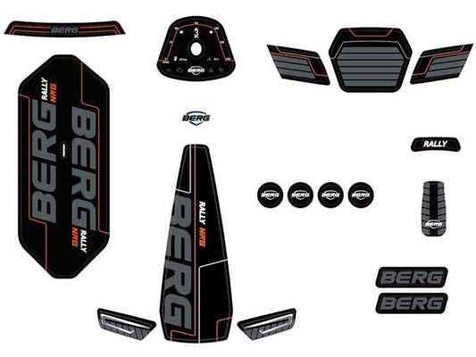 BERG Aufkleber-Set für Rally NRG Orange 2.0 Pedal-Gokarts