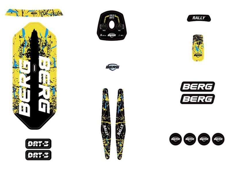 BERG Aufkleber-Set »DRT Yellow« für Rally 2.0 Pedal-Gokarts