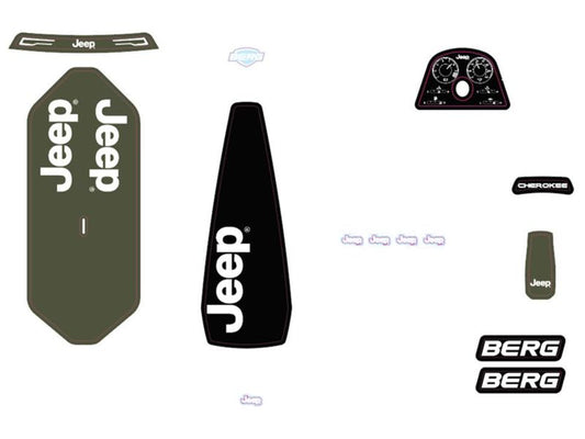 BERG Aufkleber-Set »Jeep Cherokee« für Rally 2.0 Pedal-Gokarts