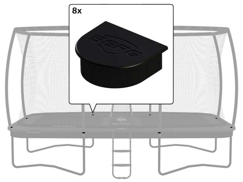 BERG Abdeckkappen für Halterung des Ultim Sicherheitsnetz Deluxe XL 410, 8 Stück