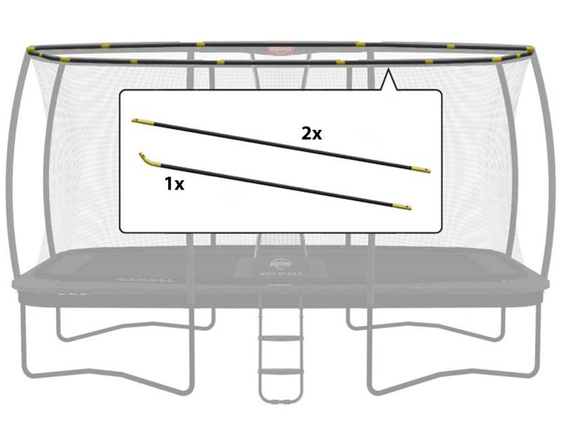 BERG Fiberglasstangen für Ultim Sicherheitsnetz Deluxe XL 410, 3-tlg.