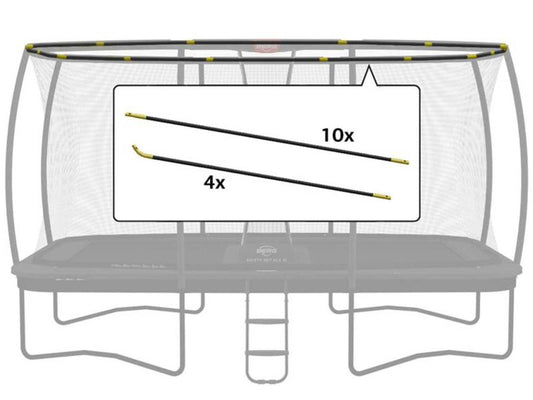 BERG Fiberglasstangen Komplett-Set für Ultim Sicherheitsnetz Deluxe XL 410, 14-tlg.