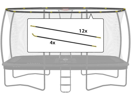 BERG Fiberglasstangen Komplett-Set für Ultim Sicherheitsnetz Deluxe XL 500, 16-tlg., ab Baujahr 2020