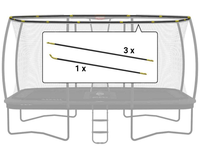 BERG Fiberglasstangen für Ultim Sicherheitsnetz Deluxe XL 500, 4-tlg., ab Baujahr 2020