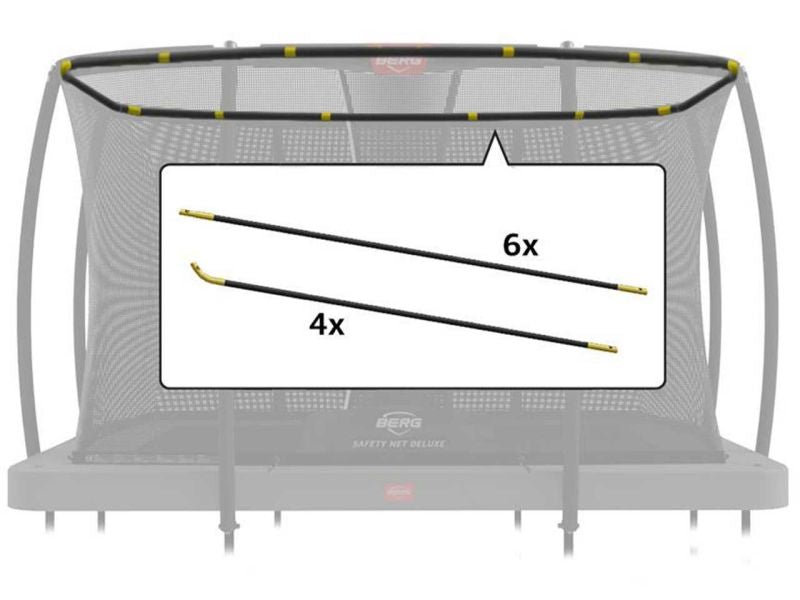 BERG Fiberglasstangen-Set für Ultim Sicherheitsnetz Deluxe 330, 10-tlg.