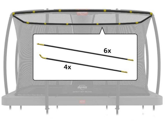 BERG Fiberglasstangen-Set für Ultim Sicherheitsnetz Deluxe 330, 10-tlg.