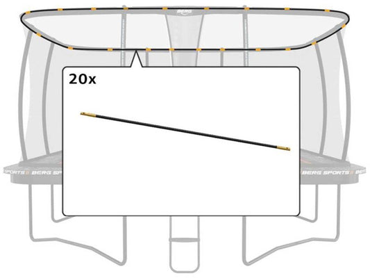 BERG Fiberglasstangen Komplett-Set für Ultim Sicherheitsnetz Deluxe XL 5x5, 20-tlg.