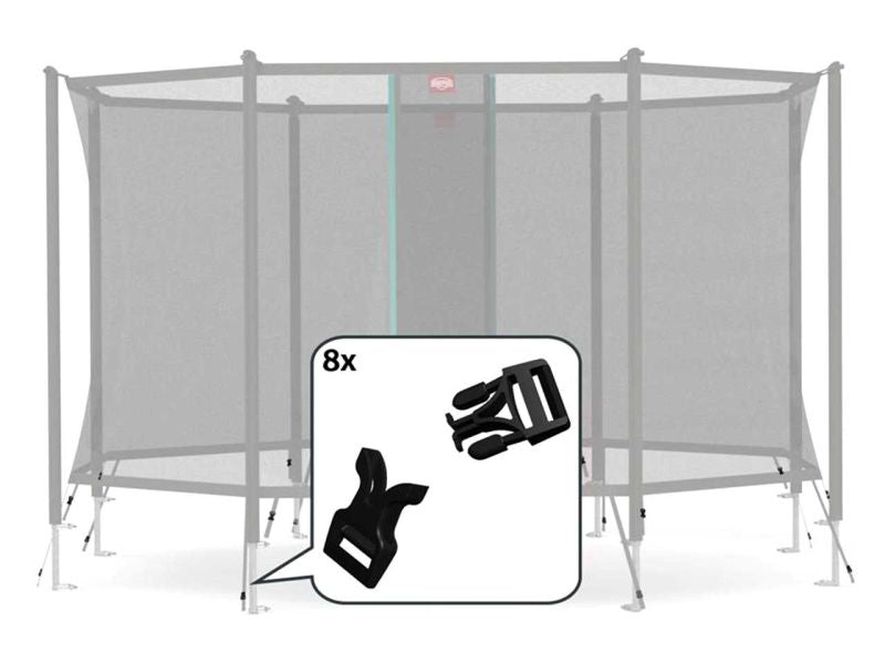 BERG Schnellverschluss-Set für Sicherheitsnetz, 8 Stück