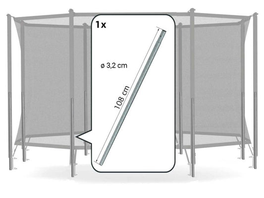 BERG Unteres Rohr für Sicherheitsnetz Comfort ab Bj. 2018, einzeln, 108 cm, mit Federclip