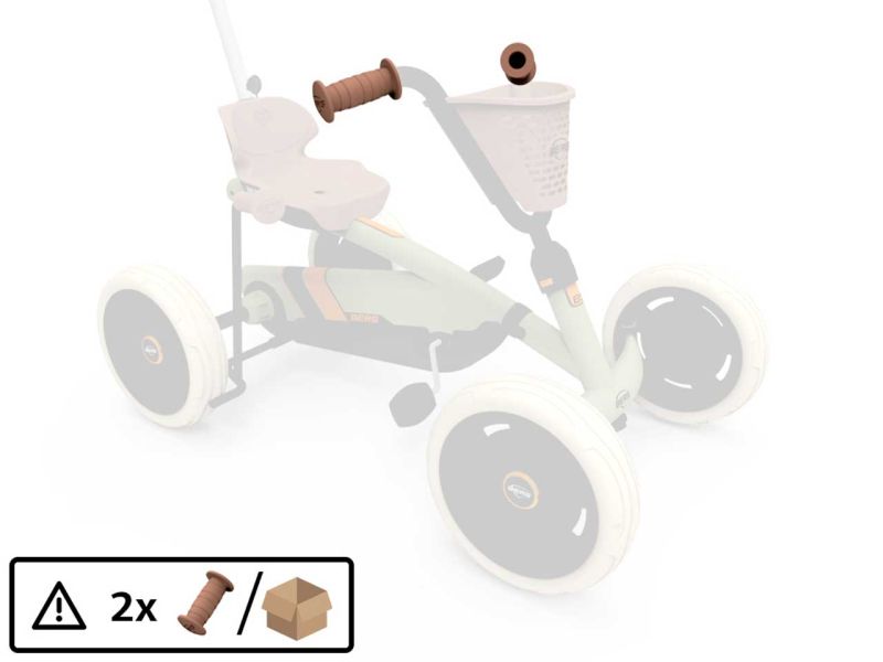 BERG Handgriff für Buzzy Retro Pedal-Gokart, braun, 2er-Set