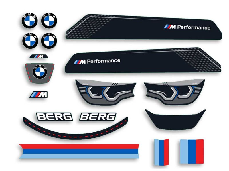 BERG Aufkleber-Set für Reppy BMW Pedal-Gokarts