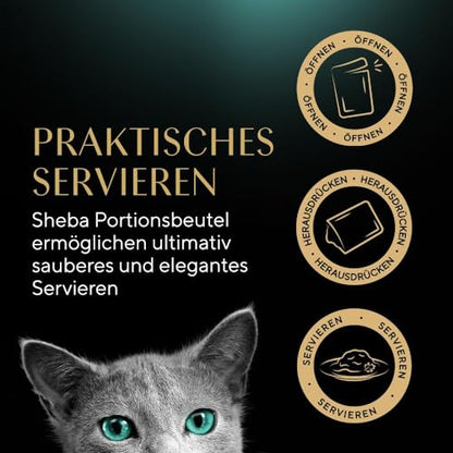 SHEBA Adult Katzenfutter nass - 32x85g Schalen - Geflügel in Sauce - Großpackung