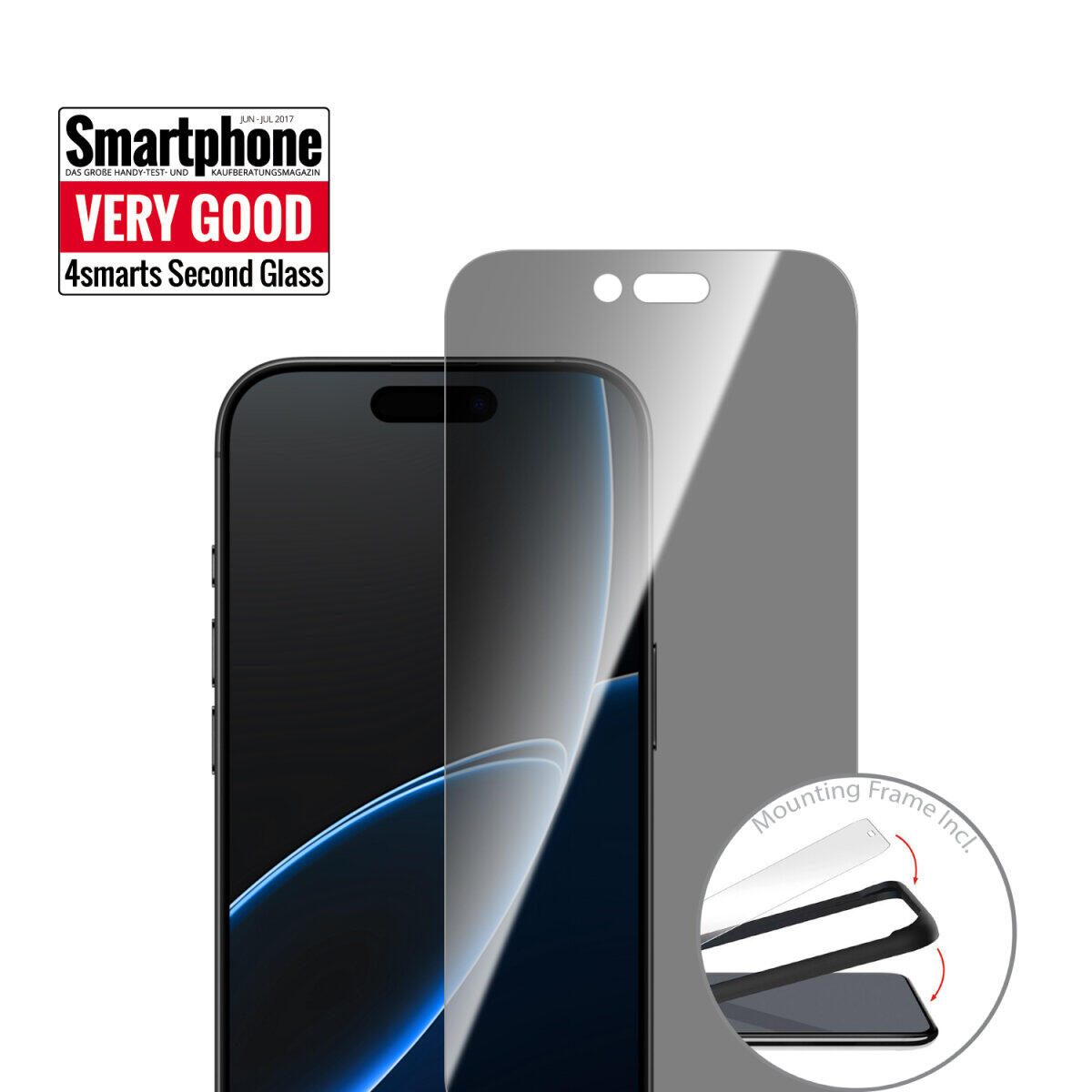 4smarts Second Glass Privacy mit Montagerahmen für Apple iPhone Air