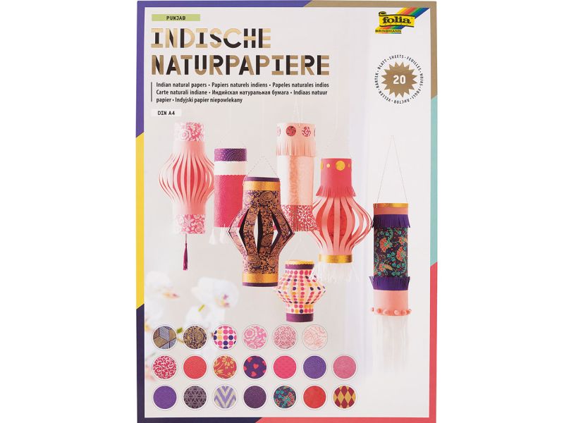 Folia Naturpapier »Punjab-Colors of India«, 80-180 g/m², DIN A4, 20 Blatt