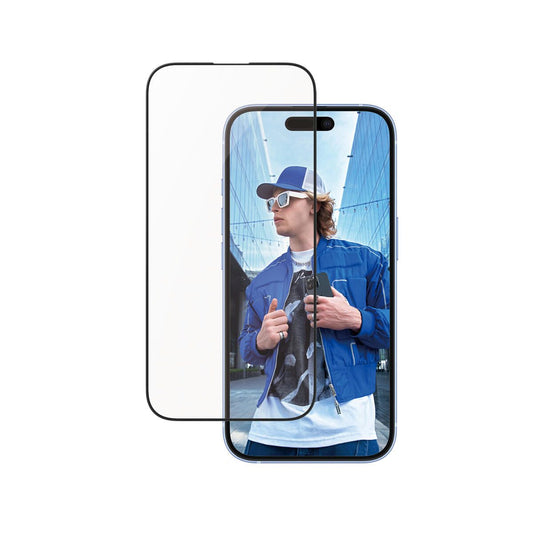 PanzerGlass® Displayschutz Aluminum Rahmen für iPhone 16 & iPhone 15 - Ultra-Wide Fit