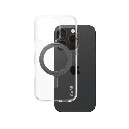 CARE by PanzerGlass® Feature Case Transparent Schwarz Kickstand & MagSafe für iPhone 16 Pro