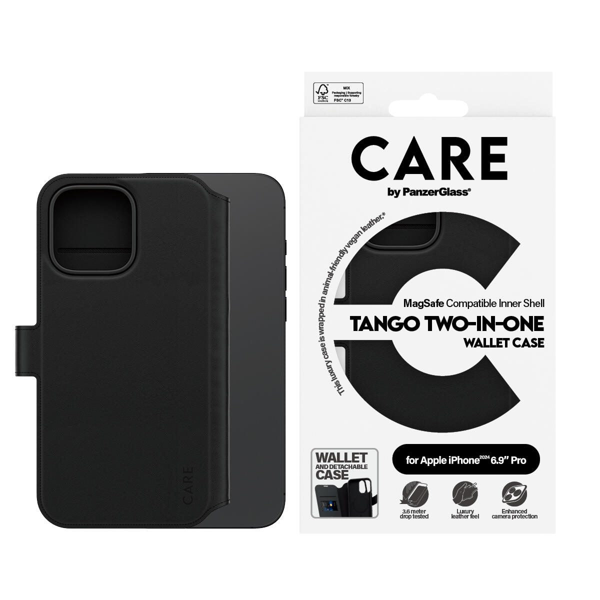 CARE by PanzerGlass® Feature Case Tango Two-in-One Wallet MagSafe für iPhone 16 Pro Max