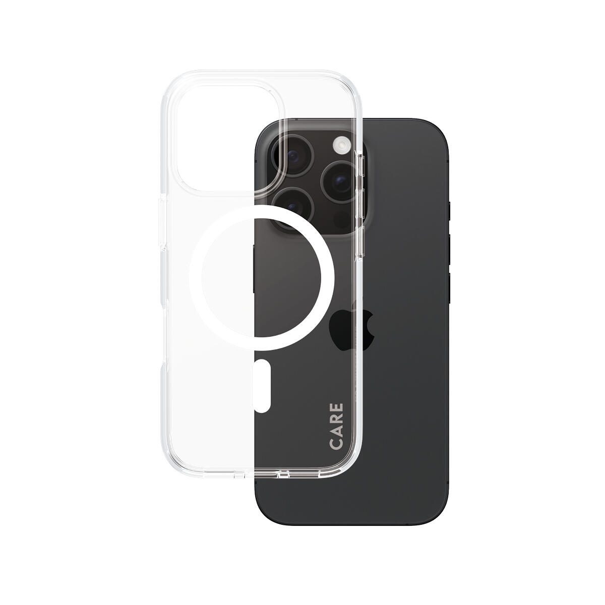 CARE by PanzerGlass® Flagship Case Transparent Urban Combat Weiß MagSafe für iPhone 16 Pro