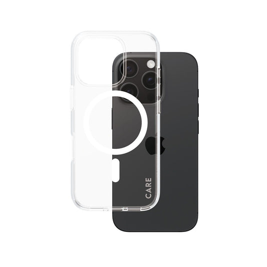 CARE by PanzerGlass® Flagship Case Transparent Urban Combat Weiß MagSafe für iPhone 16 Pro