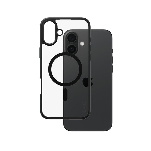 CARE by PanzerGlass® Flagship Case Transparent Urban Combat Schwarz Rahmen & MagSafe für iPhone 16 Plus