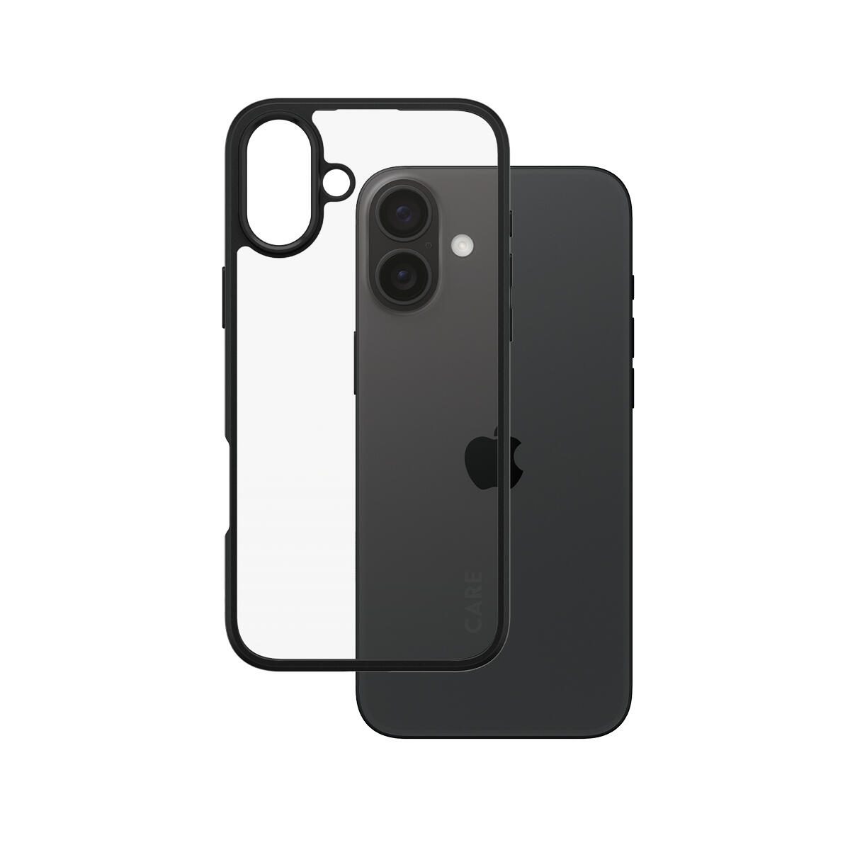 CARE by PanzerGlass® Flagship Case Transparent Urban Combat Schwarz Rahmen für iPhone 16 Plus