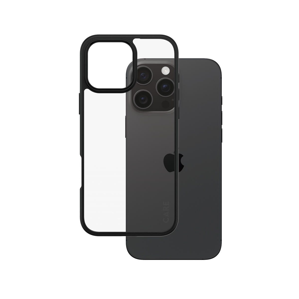 CARE by PanzerGlass® Flagship Case Transparent Urban Combat Schwarz Rahmen für iPhone 16 Pro Max