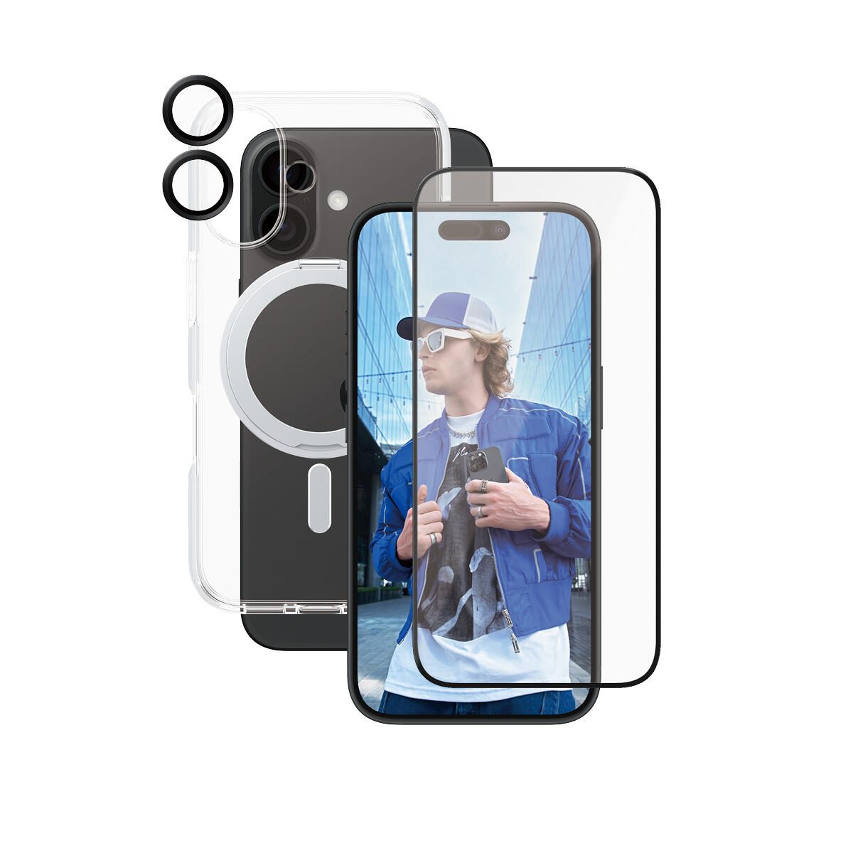 CARE by PanzerGlass® Feature 3-in-1 Ceramic Schutzset für iPhone 16