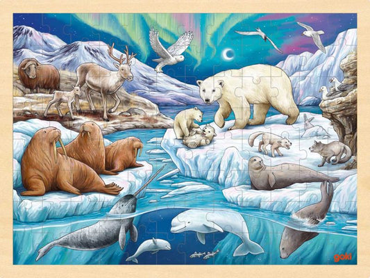 goki Einlegepuzzle »Polarnacht«, Holz, 96 Teile