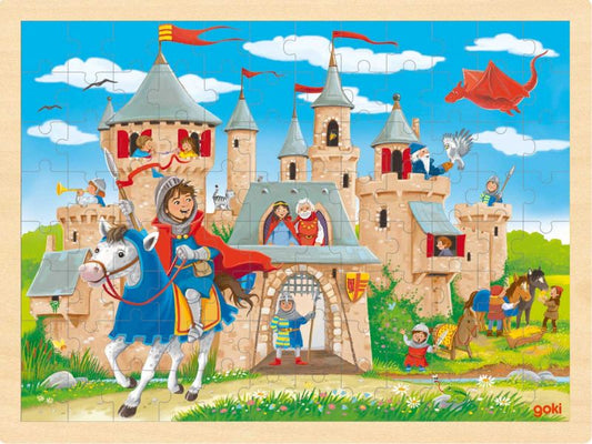 goki Einlegepuzzle »Ritterburg«, Holz, 96 Teile