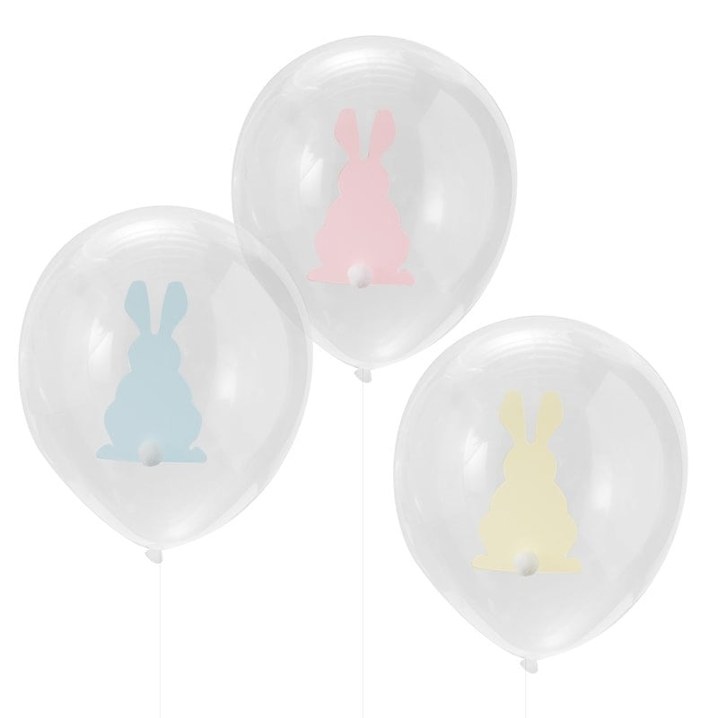 Osterhasenballons mit Pompoms