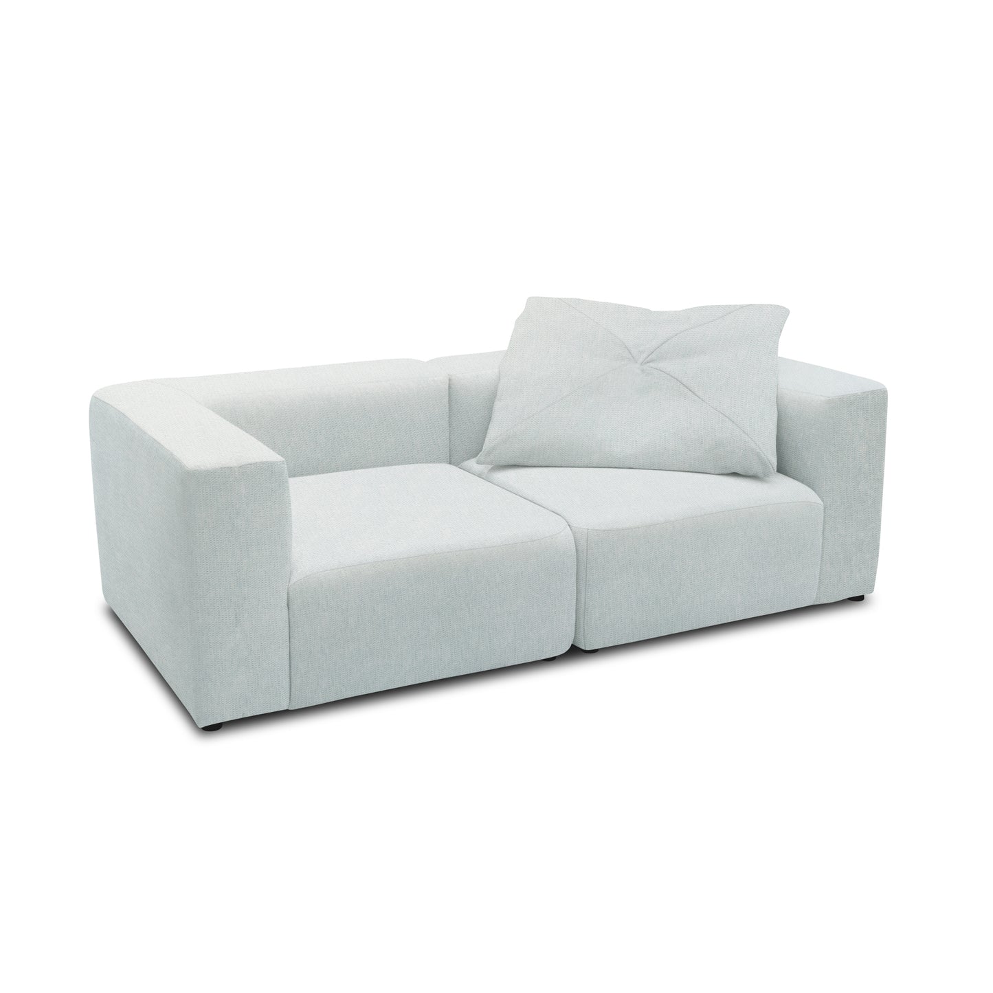 Sofa 800013, 2-Sitzer, rechteckig, gepolsterte Rückenlehne, 2er Couch, 216 x 108 x 69 (BxTxH), Hellgrau   Aosom