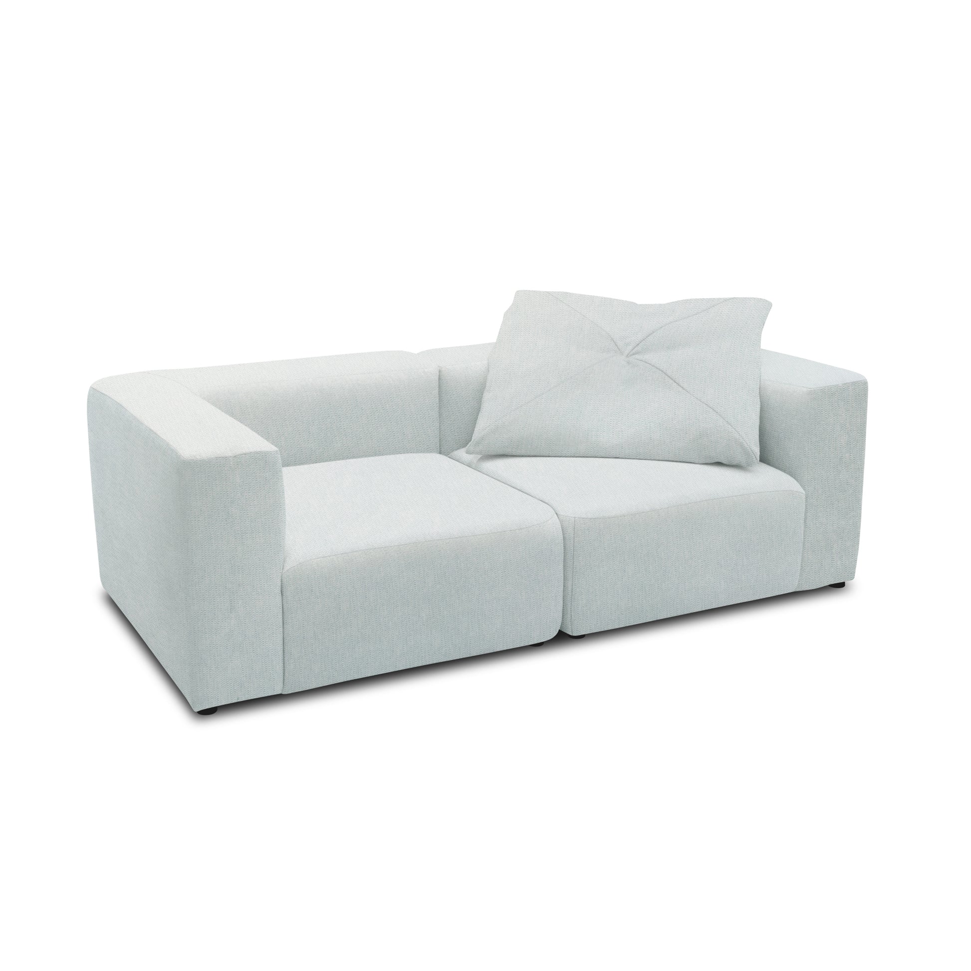 Sofa 800013, 2-Sitzer, rechteckig, gepolsterte Rückenlehne, 2er Couch, 216 x 108 x 69 (BxTxH), Hellgrau   Aosom