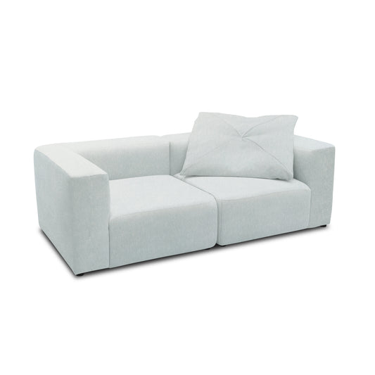 Sofa 800013, 2-Sitzer, rechteckig, gepolsterte Rückenlehne, 2er Couch, 216 x 108 x 69 (BxTxH), Hellgrau   Aosom