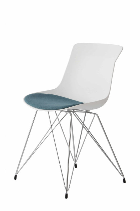 Stuhl Emily 110 2er-Set Weiß / Petrol