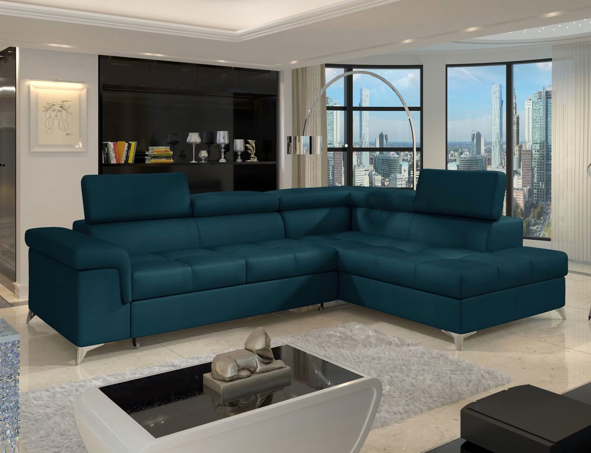 Verendio Ecksofa mit Schlaffunktion – Großzügige Sitz- und Liegefläche, pflegeleichter Monolith-Stoff, integrierter Stauraum und flexible Farbwahl