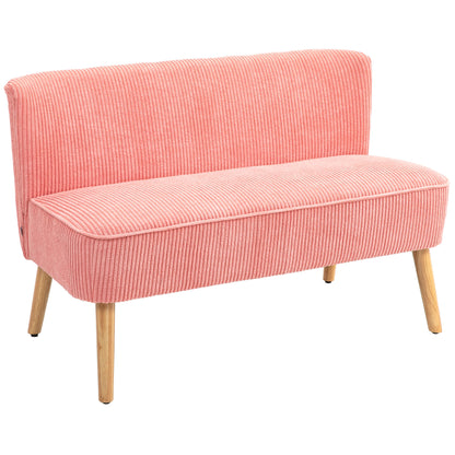 HOMCOM Tischsofa, bis 150kg belastbar, Friesensofa Küchensofa, 2 Sitz Couch, Rosa   Aosom.de