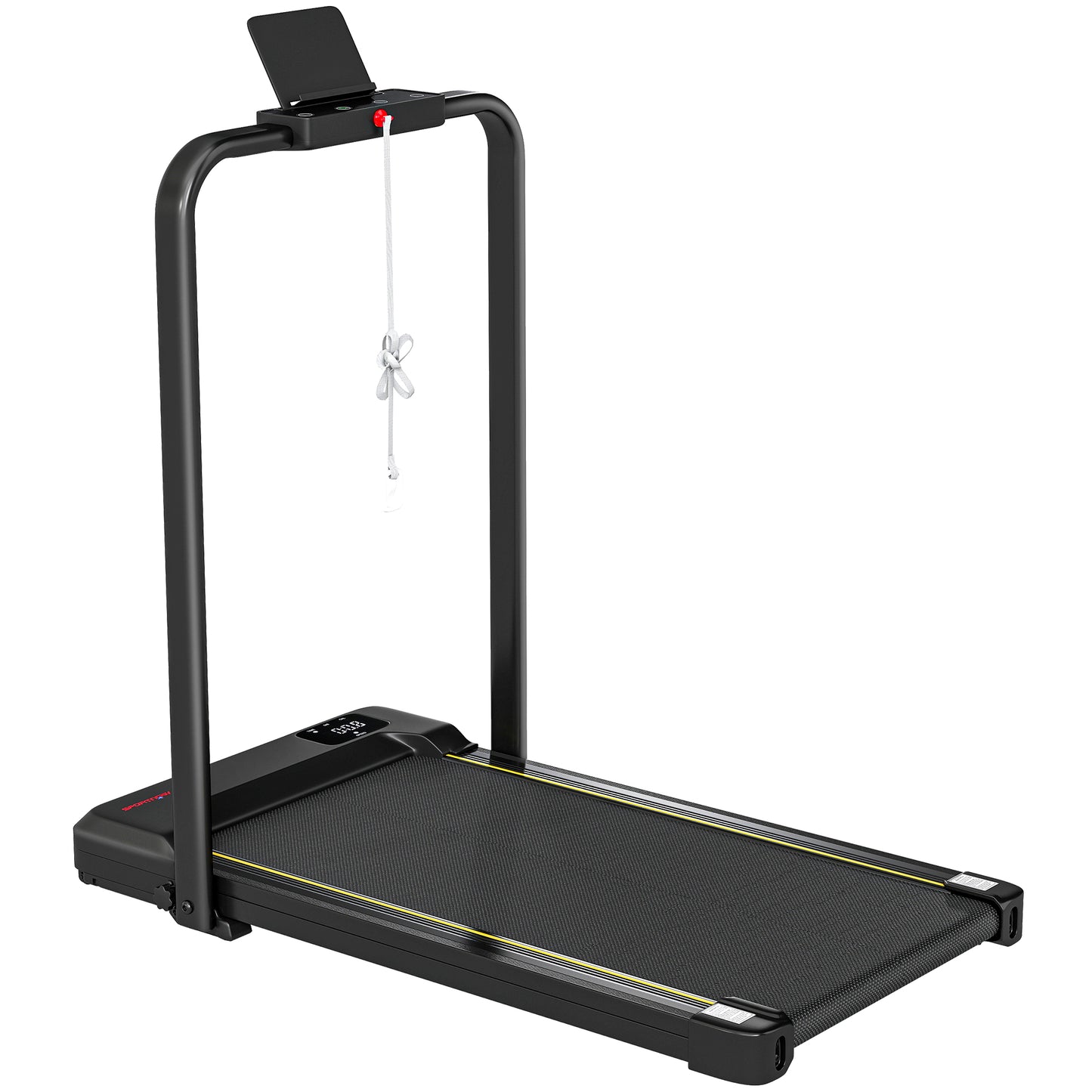 SPORTNOW Klappbares Laufband 7% Neigung, Elektrisches Gehband für Zuhause 2-in-1 Unter dem Schreibtisch mit 2,0 PS, 6 km/h, LED-Display, Fernbedienung, für Fitnessstudio und Büro   Aosom