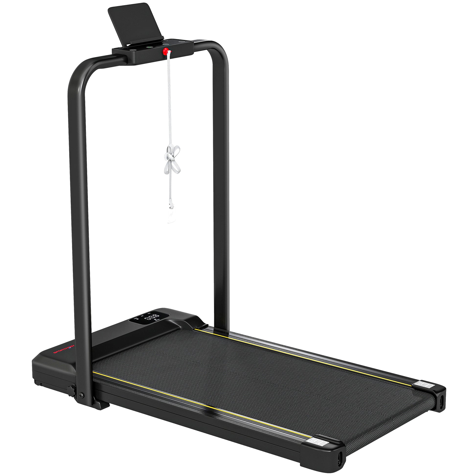 SPORTNOW Klappbares Laufband 7% Neigung, Elektrisches Gehband für Zuhause 2-in-1 Unter dem Schreibtisch mit 2,0 PS, 6 km/h, LED-Display, Fernbedienung, für Fitnessstudio und Büro   Aosom