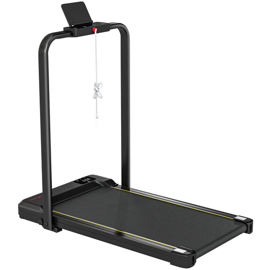SPORTNOW Klappbares Laufband 7% Neigung, Elektrisches Gehband für Zuhause 2-in-1 Unter dem Schreibtisch mit 2,0 PS, 6 km/h, LED-Display, Fernbedienung, für Fitnessstudio und Büro   Aosom
