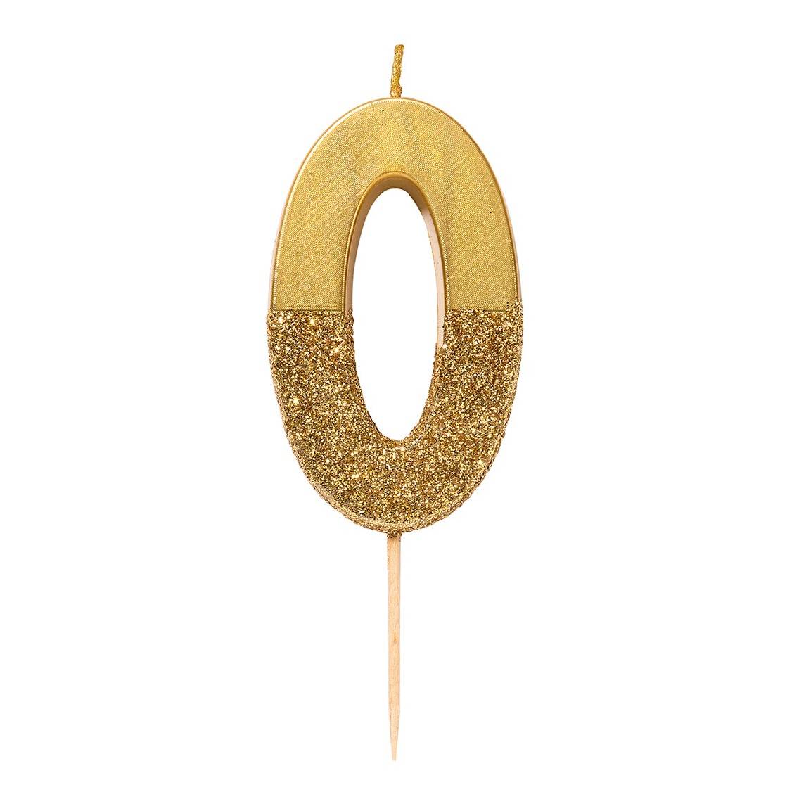 Zahlenkerze gold 0