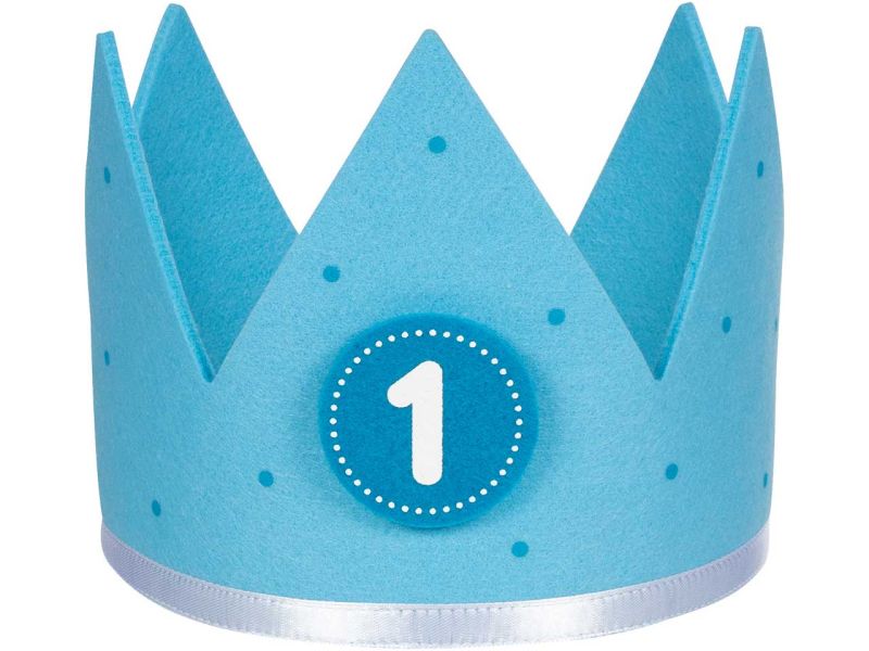 goki Geburtstagskrone blau, aus Filz, mit austauschbaren Zahlen