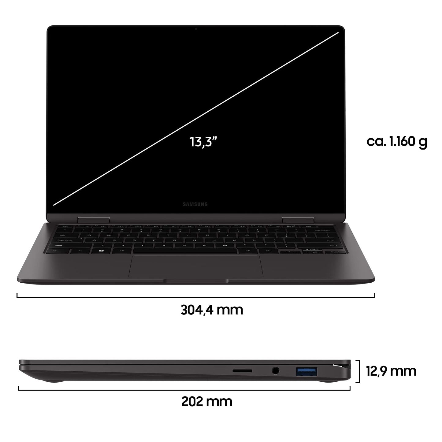 Samsung Galaxy Book3 - 360 Laptop, 13" Full HD - Intel Core - Windows 11 - 36 Monate Garantie