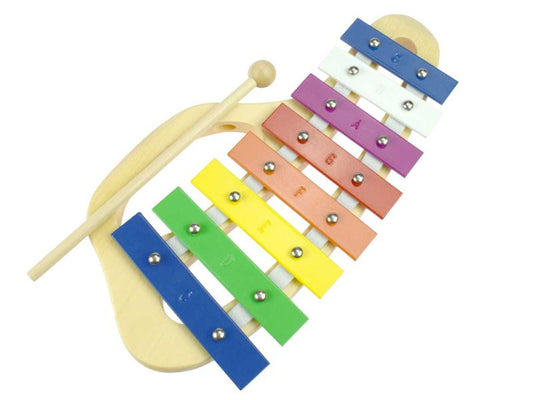 goki Xylophon mit Notenheft, 8 Tonplatten aus Metall, 31,5 cm