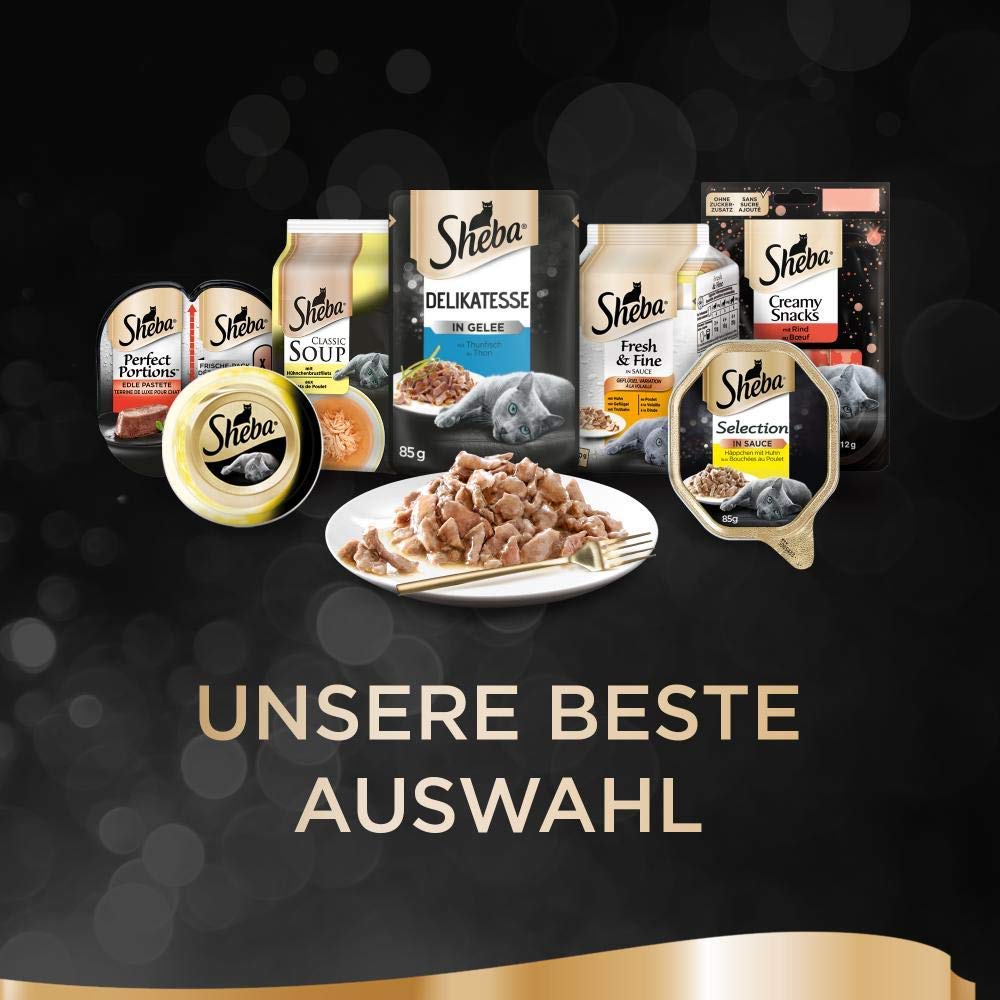 SHEBA Adult Katzenfutter nass - 32x85g Schalen - Geflügel in Sauce - Großpackung