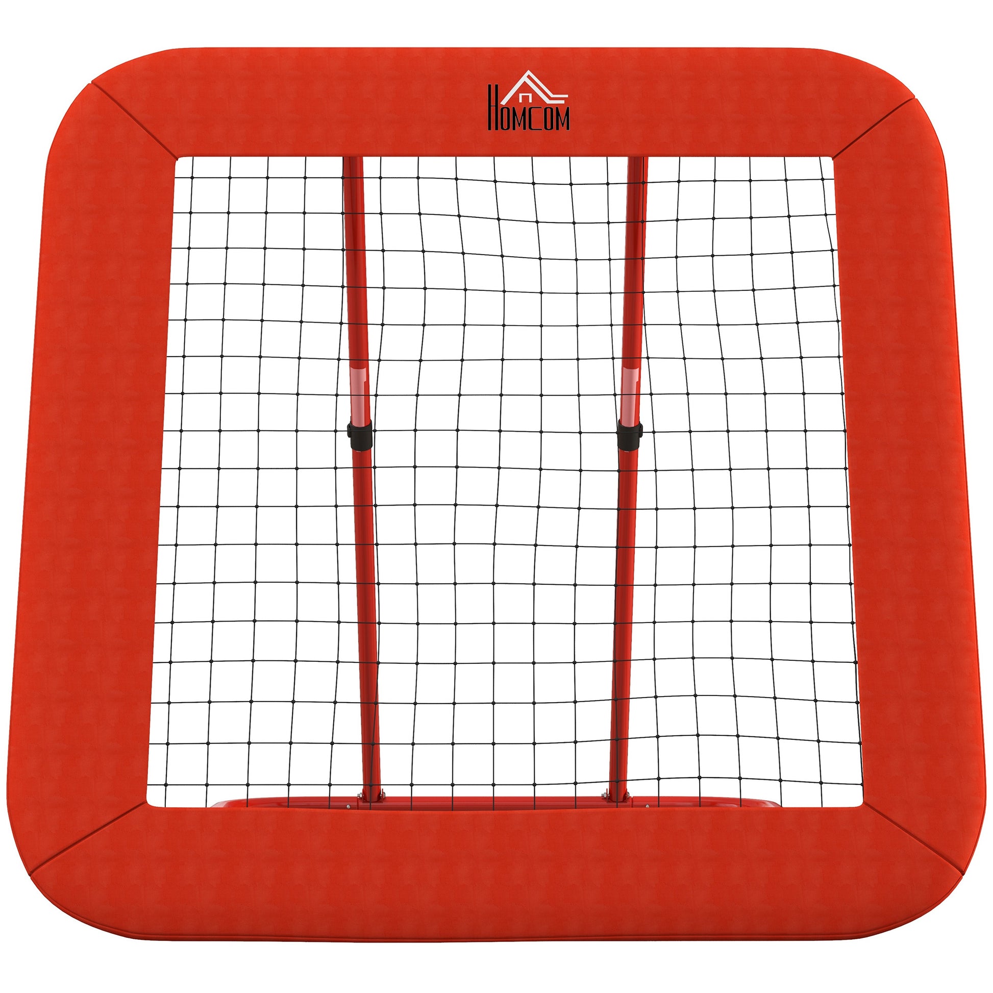 HOMCOM Rebounder für Fußball klappbar 5-stufig höhenverstellbar mit Schutzrand Heringe Rückprallwand Netz für Handball Volleyball Basketball Rot   Aosom.de